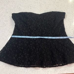 Black Express Size M Sweetheart cut peplum bottom tube top